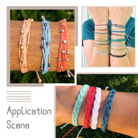 KISSITTY 100 Yards 1mm Waxed Cotton Thread Macrame Beading Cords Red Color Craft String for DIY Jewelry Knitting Earring Necklace Friendship Bracelets Making