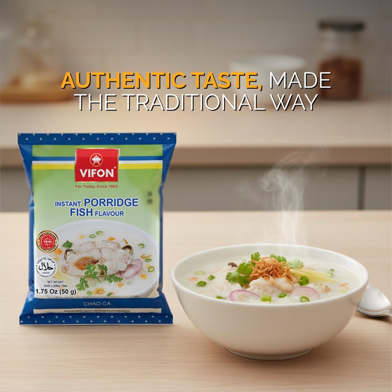 VIFON Instant Porridge Fish Flavor (Cháo Cá) 50 g Bag|