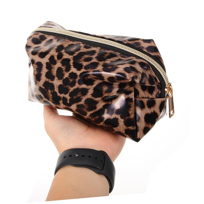 FOMIYES 2sets Travel Cosmetic Bag Large Capacity Makeup Storage Leopard