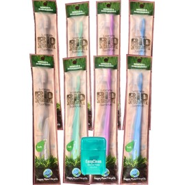 HDP Happy Planet Biodegradable Toothbrush Floss Color:Biodegradable Size:Pack of 8 with Bonus