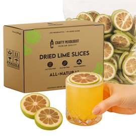Dried Lime Slices 3oz/85gm 23 to 37 Pcs, Citrus Dehydrated Fruit For Cocktails, Limes For Cocktail and Decor, Cocktail Garnish and Decoration, Dried Lemon Peels, Garnishes for Drink and Juice