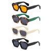 LJCZKA Sunglasses Women's Vintage Square Men's Rectangular Sunglasses Thick Frame