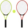 Kids Tennis Racquet Set - 2 Aluminum Metal Rackets with