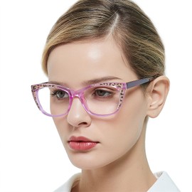 OCCI CHIARI Clear Reading Glasses for Women 3.0 Red Stylish Readers 1.0 1.25 1.5 1.75 2.0 2.25 2.5 2.75 3.0 3.5 4.0 5.0 6.0 (Purple, 3.0)