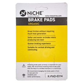 NICHE Brake Pad Set for Honda CBR250R CB1000R Shadow Aero 750 06455-MCS-R02 Front Rear Organic 4 Pack