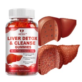 MENXI Liver Cleanse Detox Milk Thistle Gummies Silymarin, Artichoke, Dandelion, Vit B