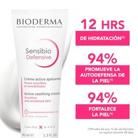 BIODERMA, Crema Facial Hidratante, Sensibio Defensive, Fortalece la Barrera Cutnea, para Piel Sensible, 40ml                                          