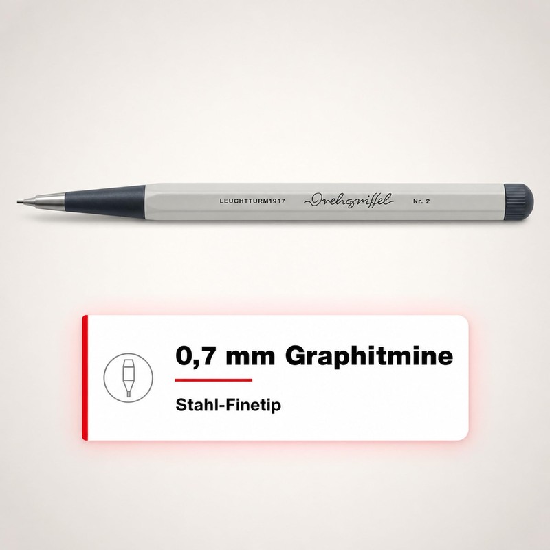 Leuchtturm1917 Rotary Pencil No. 2 Mechanical Pencil, 0.7 mm, Light