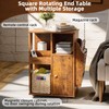Square Rotating End Table with Storage, 16"D x 16"W x