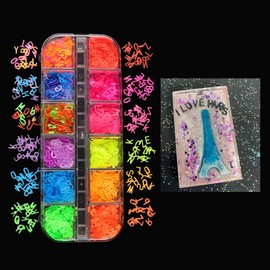 Molde epoxi de resina fluorescente, para relleno de joyas, brillo en la oscuridad, holográfico, purpurina
