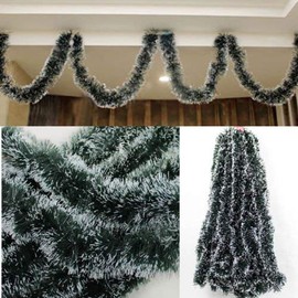 5X 2.5M Christmas Snow Tips Tinsel Garland Snowflakes Natural Decor Ornaments