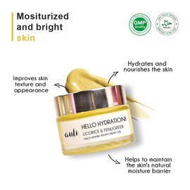 AULI LIFESTYLE Hello Hydration Cream/MOISTURE BOOST GEL CREAM/Licorice + Fenugreek + Almond (Badam Taila) + Madujam (Beeswax) + Vitamin A & E + Glycerin