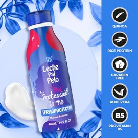 Leche Pal Pelo - Colored Hair; Thermal Protectant Treatment with Natural Quinoa, Provitamin B5, Rice Protein and Aloe Vera - 14.9 Ounces. Tratamiento 