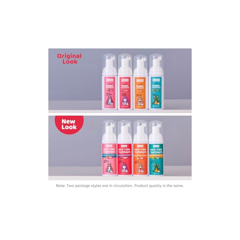 NOHOO Fluoride Free Kids Foam Toothpaste - Fruit Flavors