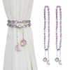 VERSAINSECT Curtain Tiebacks, 2 Pack Crystal Beaded Sun & Moon