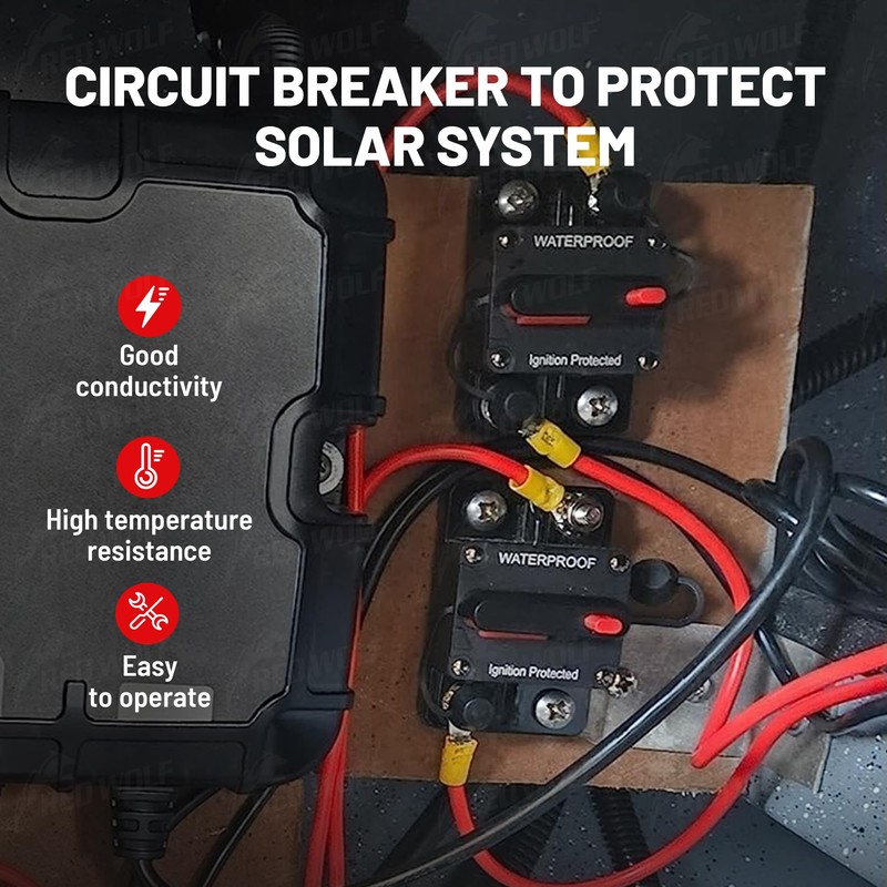 RED WOLF Waterproof 100Amp Circuit Breaker for Boat Trolling Motor