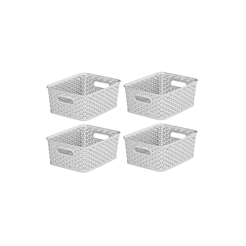 4 x Grey 8L Curver Basket