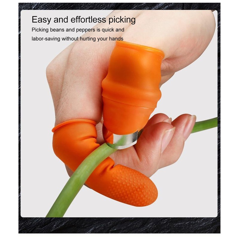 Silicone Thumb Knife Stainless Steel Thumb Knife Picker for Peel