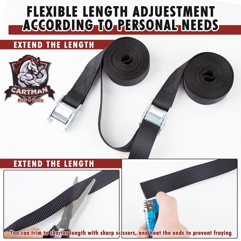 Cartman 1" x 12' Lashing Straps Cargo Tie-Down Strap Up