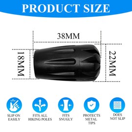 Pack of 8 rubber buffers for hiking poles, rubber stoppers for walking poles, walking poles, rubber buffer for trekking poles, replacement rubber buffer, asphalt, gravel and mountains