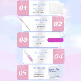 Auiremrti Silver Cat's Eye Fake Nails, Pack of 30 Ice Blue Press On Nails, Short Square Cat Eye Artificial Nails, Nail Tips for Sticking, Women's Nail Decoration