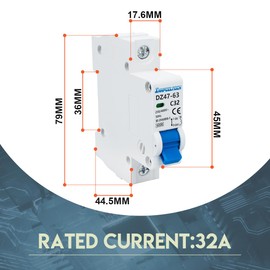 Innfeeltech 3 Pcs 32 Amp Current 230V Miniature Circuit Breakers MCB Single Pole Type B for DIN Rail Mounting