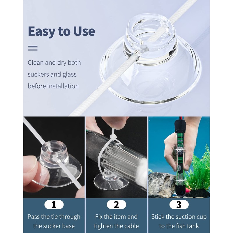 Pawfly 10 Pack Suction Cups with 20 Pieces Adjustable Zip