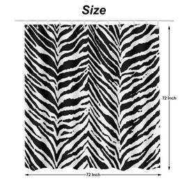 Moslion Black White Zebra Stripes Shower Curtain Set 72x72 Inch Bathroom Decor Waterproof Fabric Curtains with Hooks