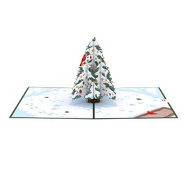 Lovepop® 3D Pop-Up Christmas Card Christmas Card Premium Snowy Christmas Tree | Hidden Compartment for Money Gifts & Vouchers | Includes Envelope | Extendable Note