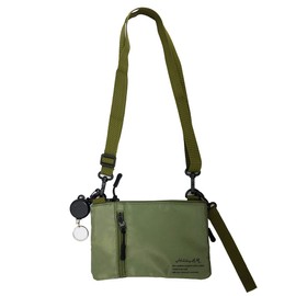 Holiday A.M. Men's Shoulder Bag [All 3 Colors/Size: Height 5.1 x Width 7.9 x Width 0.6 inch (1.5 cm)] Bag Smartphone Shoulder Bag Neck Pouch Smartphone Pouch Key Reel Strap Pochette (KB156), Khaki