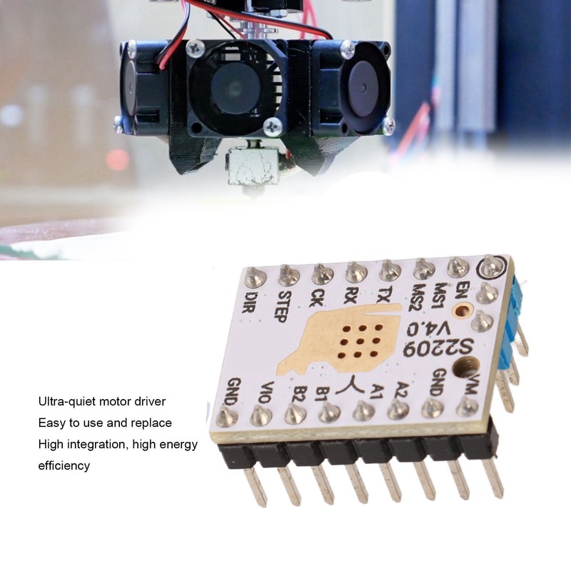 Motor Driver Compatible TMC2209 Ultra‑Quiet Stepper Drive with Heatsink for