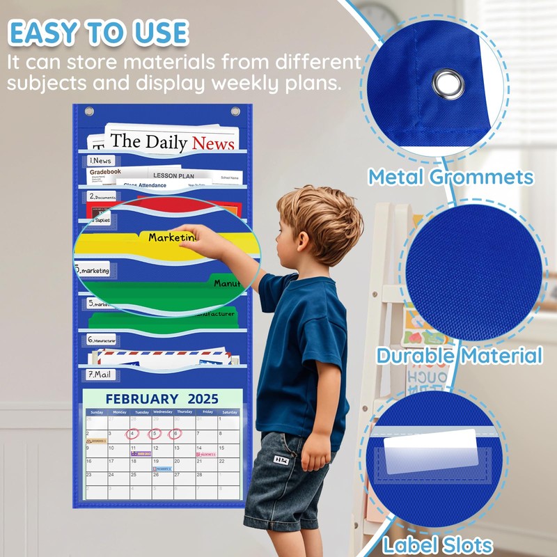 ALSLEA 15" Extra Wide Hanging File Organizer with 8 Pockets