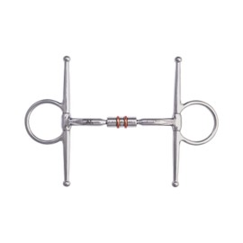AK Full Cheek Rotary Double Copper Roller Snaffle Horsebit Riding Bit AKRS-2612 (Silber, 5.75'')