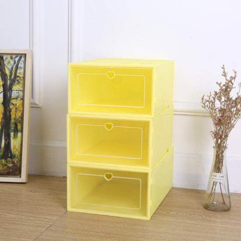 QUINTRA Shoe Organiser, Foldable, Stackable, Shoe Storage, Plastic, Transparent, 1