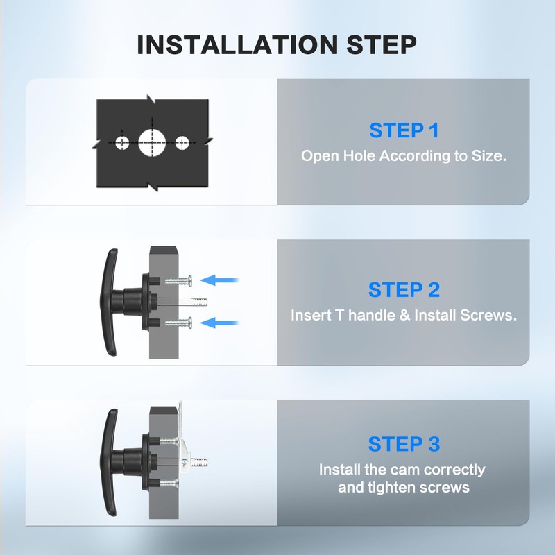 Jamgoer Truck Cap Locking T-Handle Truck Cap Topper Camper Shell