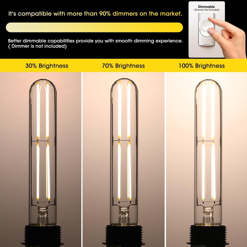 Gozelux T10 LED Bulb 6W Equal E26 LED Bulb 60