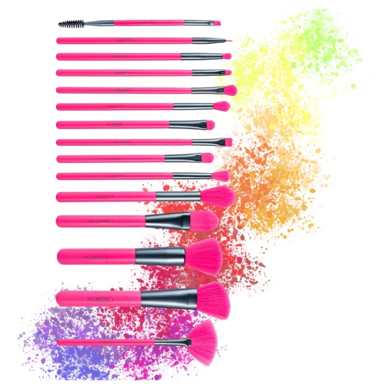 Beauty Creations Pink Neon Set De Brochas 15 Piezas Color