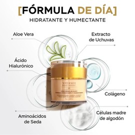 Vitasei - Contorno de Ojos Día con Células Madre, Aminoácidos de Seda, Ácido Hialurónico y Aloe Vera | Hidratante, Antiarrugas y Rejuvenecedor, 30g