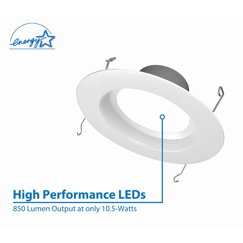 NICOR Lighting DCR561081203KWHBF LED Downlights, White Baffle