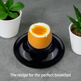 Lot de 4 en coquetiers TERRARIDE Black Egg Cups Set of 4 High Quality Plastic Shatterproof Food Grade Egg Holder Stackable Dishwasher Safe with Practical Shelf