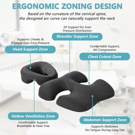 Hdenmist Face Down Massage Pillow for Sleeping, Non-Slip Bottom