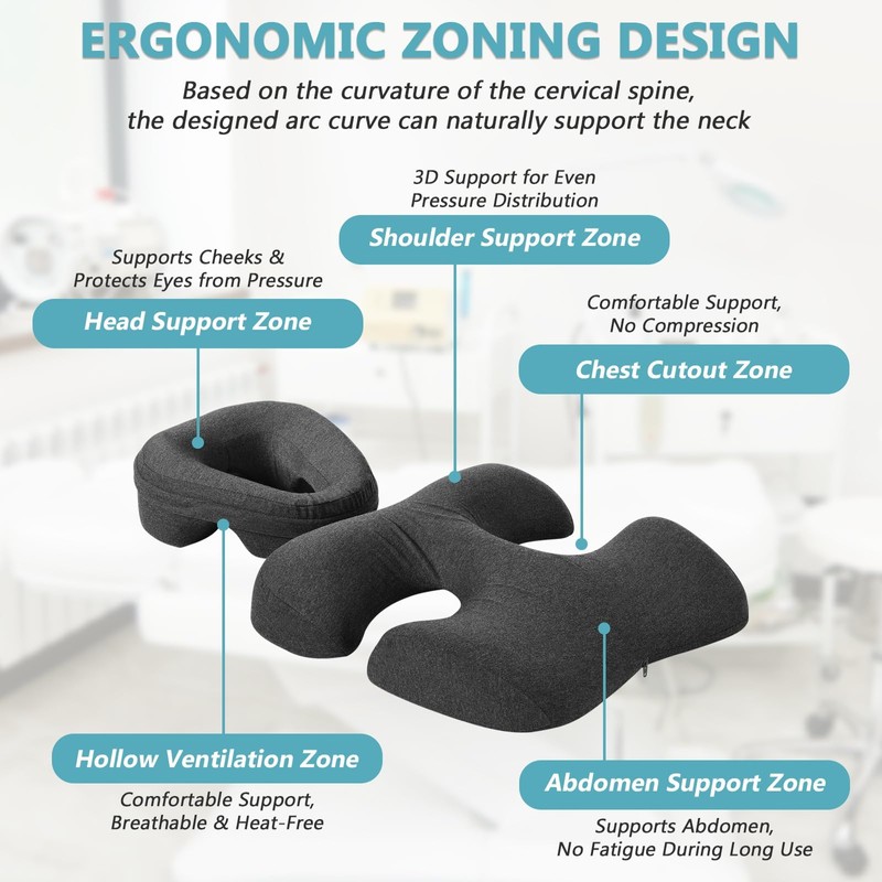 Hdenmist Face Down Massage Pillow for Sleeping, Non-Slip Bottom