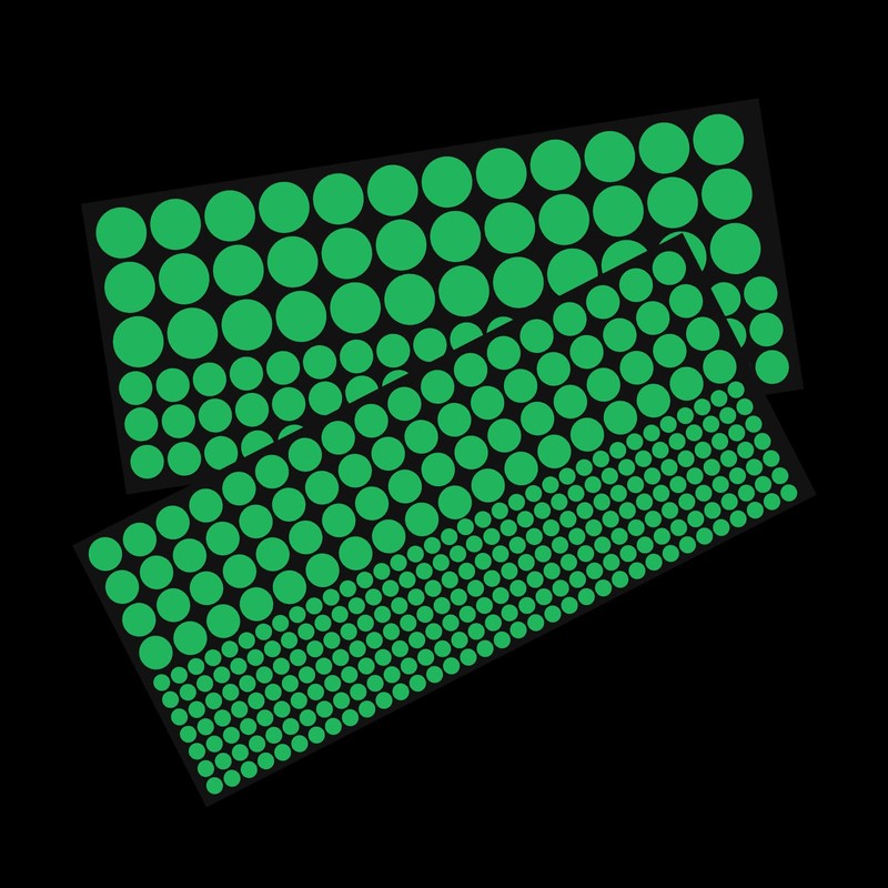 sourcing map Glow in The Dark Spot Decals Decor Green
