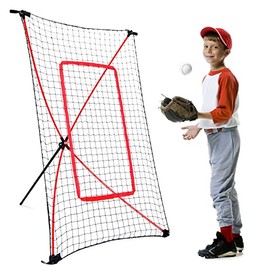 NETPLAYZ Baseball Kids Training Net - Pitch Back, Fielding Practice, Rebound, Throwing Return Exercise | Youth Sport Gifts, Softball Equipment & Gear, Black, One Size (NOC011402020)