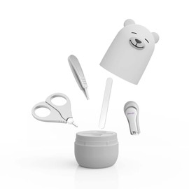 Baby Nail Clippers Set, Baby Nail Kit with Cute Case, Infant Manicure and Pedicure Health Grooming Care Can for Newborn, Kids and New Parents As Shower Gifts (White)