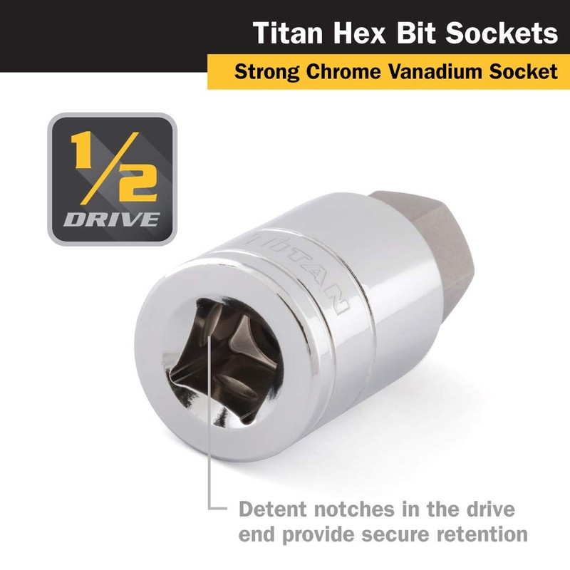 Titan 15666 1/2-Inch Drive x 3/4-Inch Hex Bit Socket