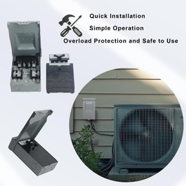 HIITIO 240VAC 60 Amp Fused AC Disconnect Box, Outdoor Waterproof Metal Enclosure with Pull-Out Switch - for Home & Light Commercial HVAC, Condensing Units & Air Conditioning Systems - UL Listed