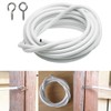 CfoPiryx White Curtain Wire Hanging Cord with Self-Adhesive Hook and