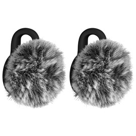 Geekria Fur Microphone Windscreen for Creators Compatible with Hollyland Lark M2S Deadcat Microphone Windmuffs Microphone Windshield Windjammer Fur Microphone Cover Windshields (Grey / 2 Pack)