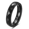 MYNENEY 4mm/6mm Gold Tungsten Faceted Ring for Men Women Couple